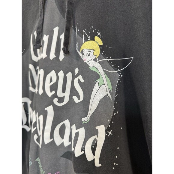 Disney 100 Disneyland Tinkerbell Gray Cropped  Oversized Hoodie The Eras Sz 1X - Picture 3 of 9